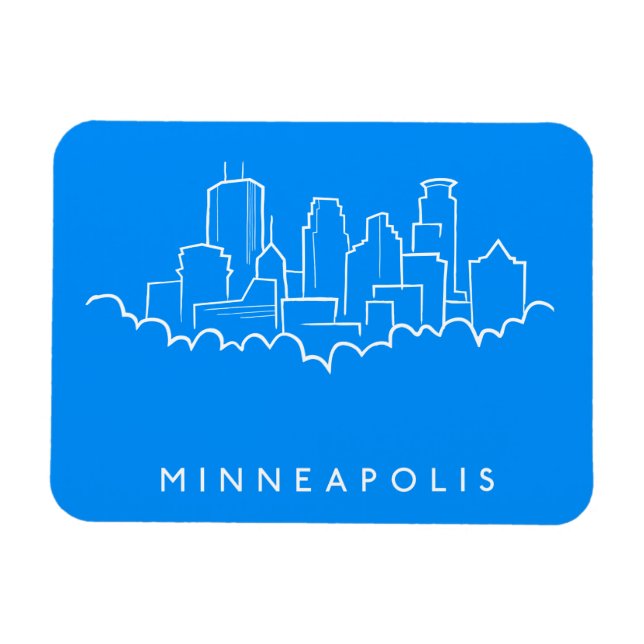 Minneapolis, Minnesota Skyline Magnet (Horisontell)