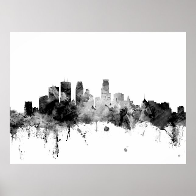 Minneapolis Minnesota Skyline Poster (Framsidan)