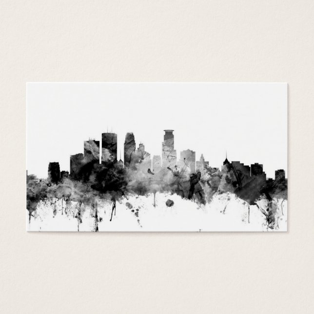 Minneapolis Minnesota Skyline Visitkort (Framsidan)