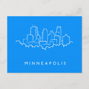 Minneapolis, Minnesota Skyline Vykort