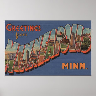 Minneapolis Minnesota - stora brevplatser Poster