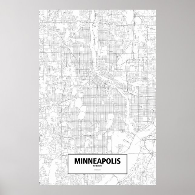 Minneapolis, Minnesota (svart på vitt) Poster (Framsidan)