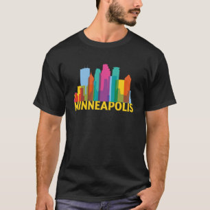 Minneapolis Minnesota USA Skyline Silhouette Outli T Shirt