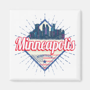 Minneapolis Minnesota USA Skyline United Stater Magnet
