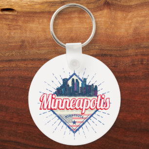 Minneapolis Minnesota USA Skyline United Stater Nyckelring