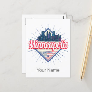 Minneapolis Minnesota USA Skyline United Stater Vykort