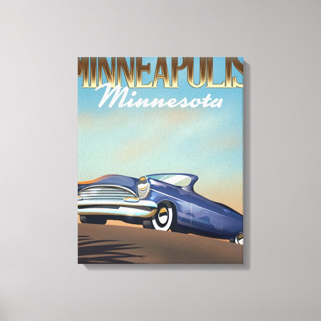 Minneapolis, Minnesota vintage reseaffisch Canvastryck (Framsida)