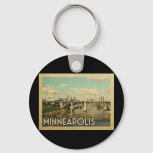 Minneapolis Minnesota Vintage resor Nyckelring