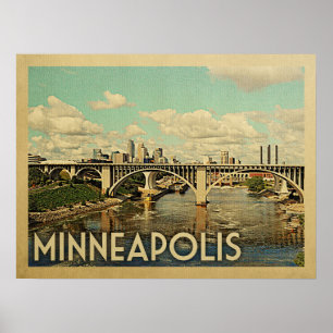 Minneapolis Minnesota Vintage resor Poster