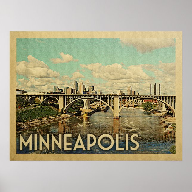 Minneapolis Minnesota Vintage resor Poster (Framsidan)