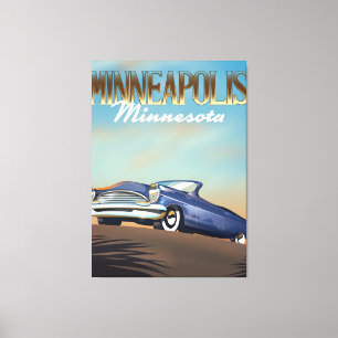Minneapolis, Minnesota vintage resor poster Canvastryck