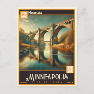 Minneapolis, Minnesota VINTAGE Vykort