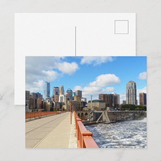 Minneapolis Minnesota Vykort (Fram/baksida)