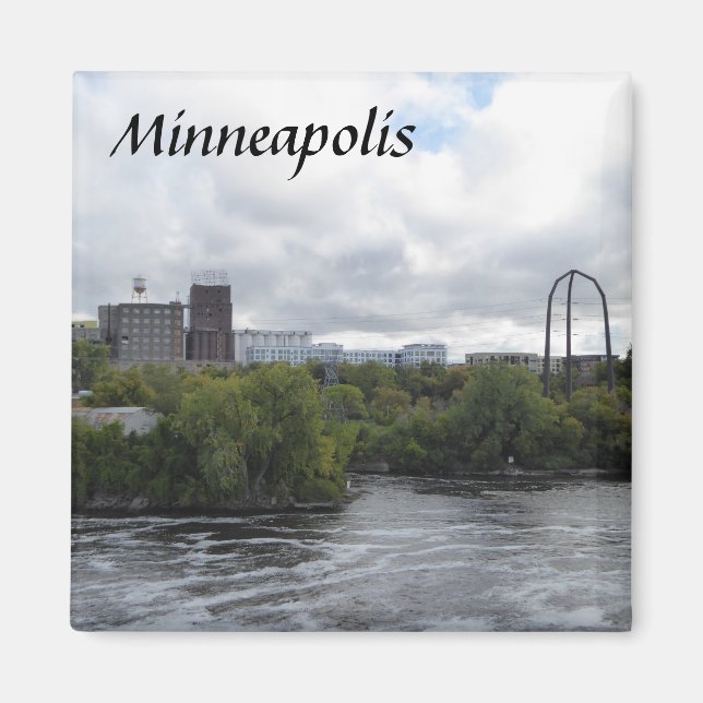 Minneapolis Mississippi River Photo Magnet (Framsidan)