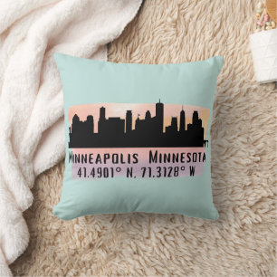 Minneapolis MN City Skyline Kudde