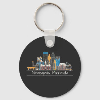 Minneapolis, MN Skyline Keychain Nyckelring