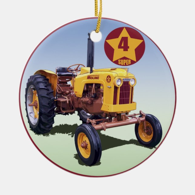 Minneapolis-Moline 4 Star Toppen Julgransprydnad Keramik (Framsidan)