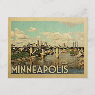 Minneapolis Postcard Minnesota Vintage resor Vykort