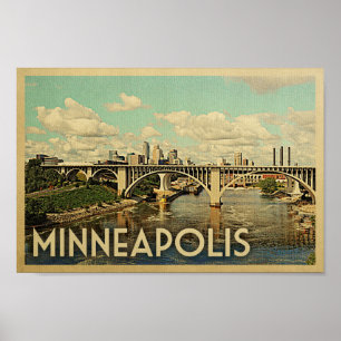 Minneapolis Poster Vintage resor Art Minnesota