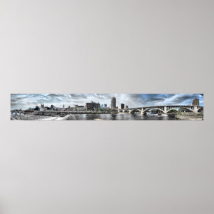 Minneapolis Riverfront 6-fots bred Panorama Poster