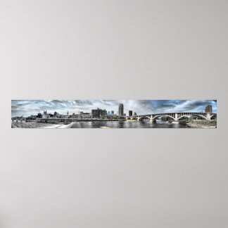 Minneapolis Riverfront 6-fots bred Panorama Poster