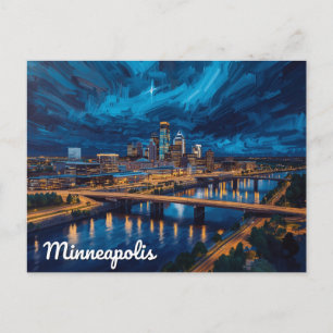 Minneapolis Riverfront Stadskonst Vykort