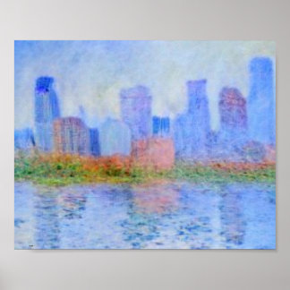 Minneapolis, Sjöar, Monet Skyline Wood Art Poster