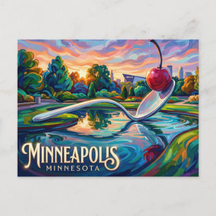 Minneapolis skulpturträdgård Minnesota Vykort