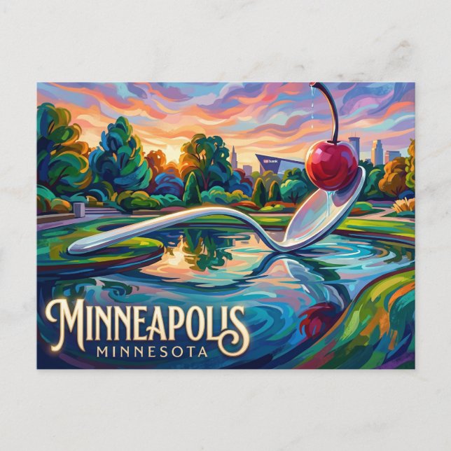 Minneapolis skulpturträdgård Minnesota Vykort (Framsida)