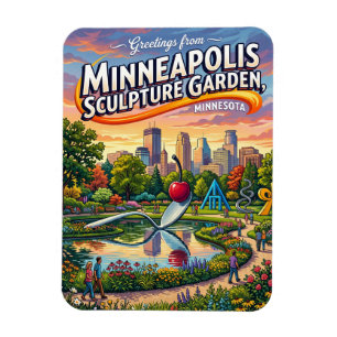 Minneapolis skulpturträdgård USA Magnet