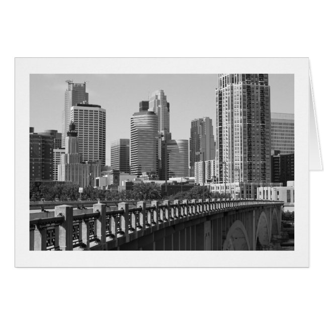 Minneapolis Skyline i Daylight Hälsningskort (Framsidan Horizontal)