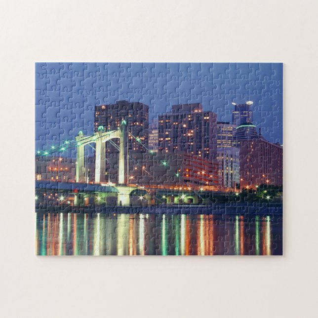 Minneapolis Skyline Jigszons Puzzes Pussel (Horisontell)