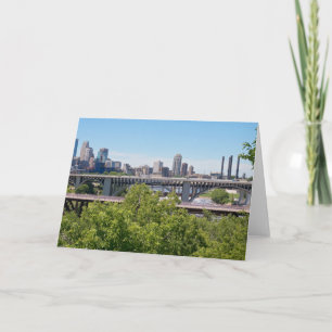 Minneapolis Skyline och Bridges Kort