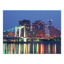 Minneapolis Skyline på natten