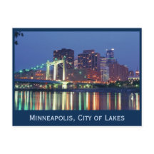 Minneapolis Skyline på natten