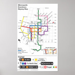 Minneapolis Skyway karta Poster