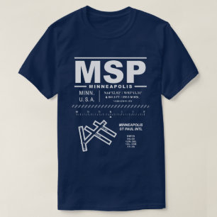 Minneapolis St Paul Internationell Airport MSP T Shirt