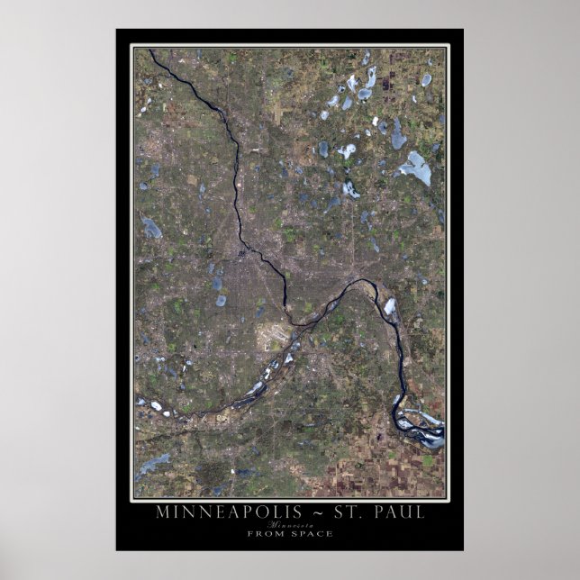 Minneapolis - St Paul Minnesota Satellite Poster (Framsidan)