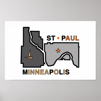 Minneapolis St. Paul Twin City Kärlek Poster