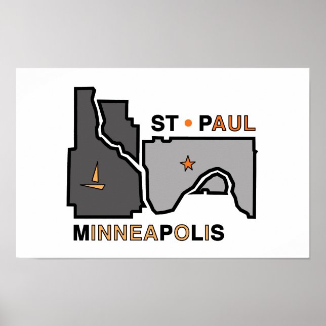 Minneapolis St. Paul Twin City Kärlek Poster (Framsidan)