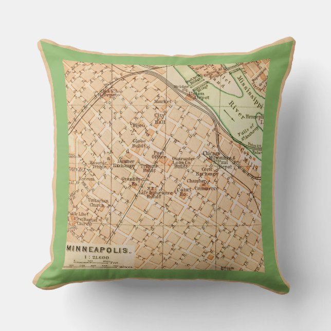 Minneapolis Vintage Kartong Kuddcover Kudde (Framsida)