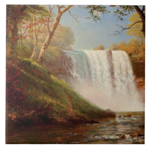 Minnehaha Falls, bra konst av Albert Bierstadt Kakelplatta