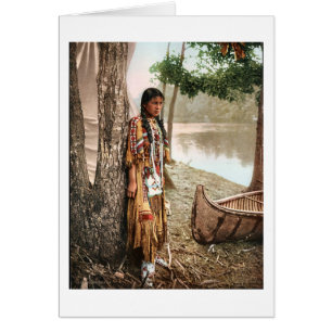 Minnehaha indianHiawatha vintage 1897 Hälsningskort