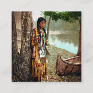 Minnehaha - Native American Hiawatha 1904 Fyrkantigt Visitkort