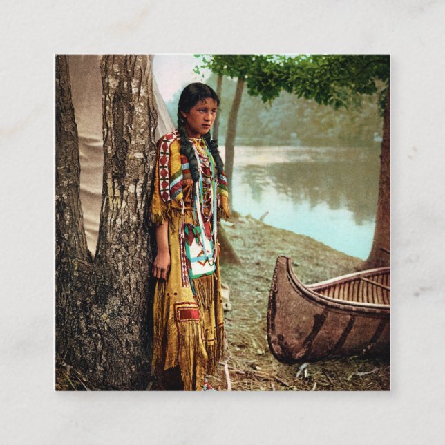 Minnehaha - Native American Hiawatha 1904 Fyrkantigt Visitkort (Framsida)