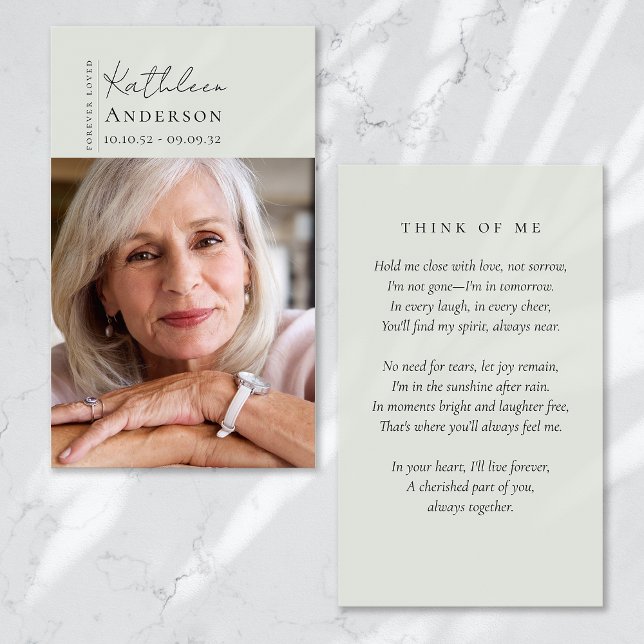 Minnekort för Forever Loved Calligraphy-skript Visitkort (Skapare uppladdad)