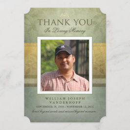 Minnekort för Tack för grönt och Guld Meddelande