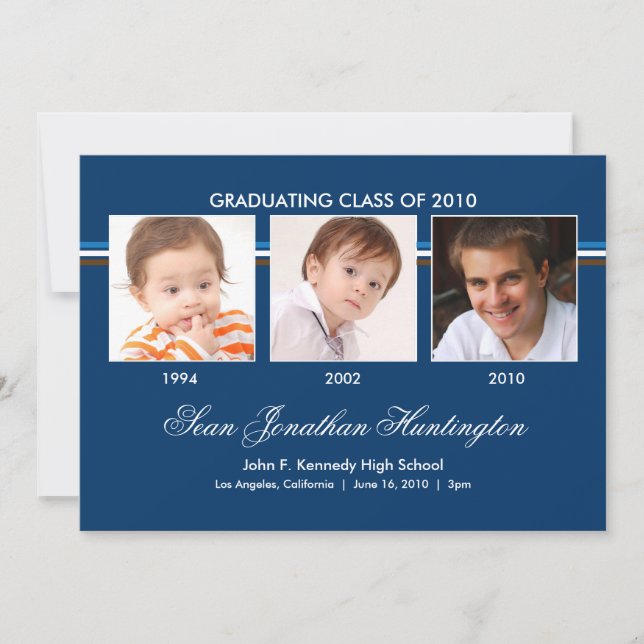 Minnen 3 Foto Studenten-meddelande Inbjudningar (Framsida)