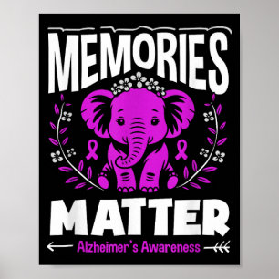Minnen alzheimers medvetenhet stöd elefant poster