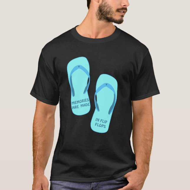 Minnen är gjorda i flinflip flops, sommardesign t shirt (Framsida)